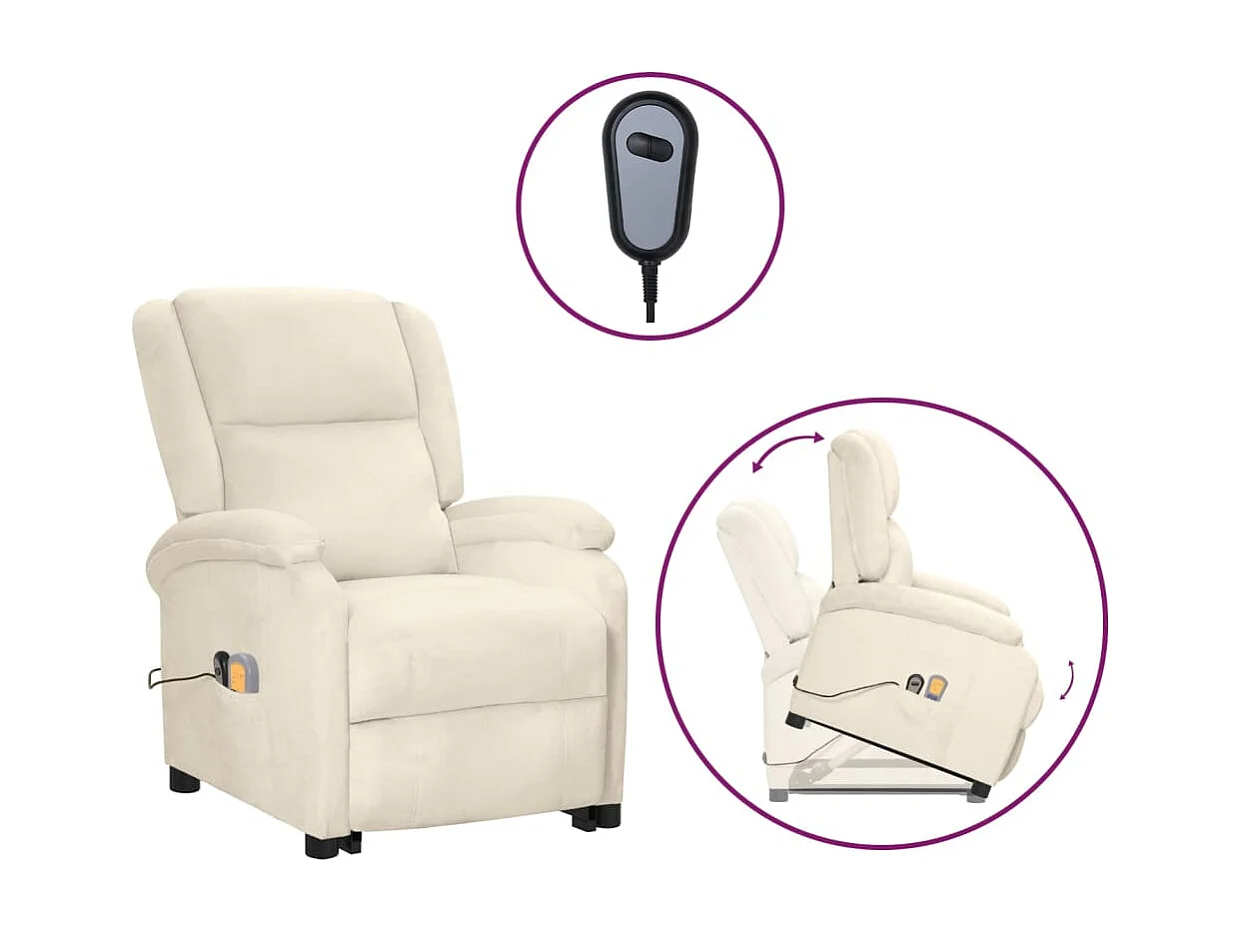 Fauteuil de massage Crème Velours