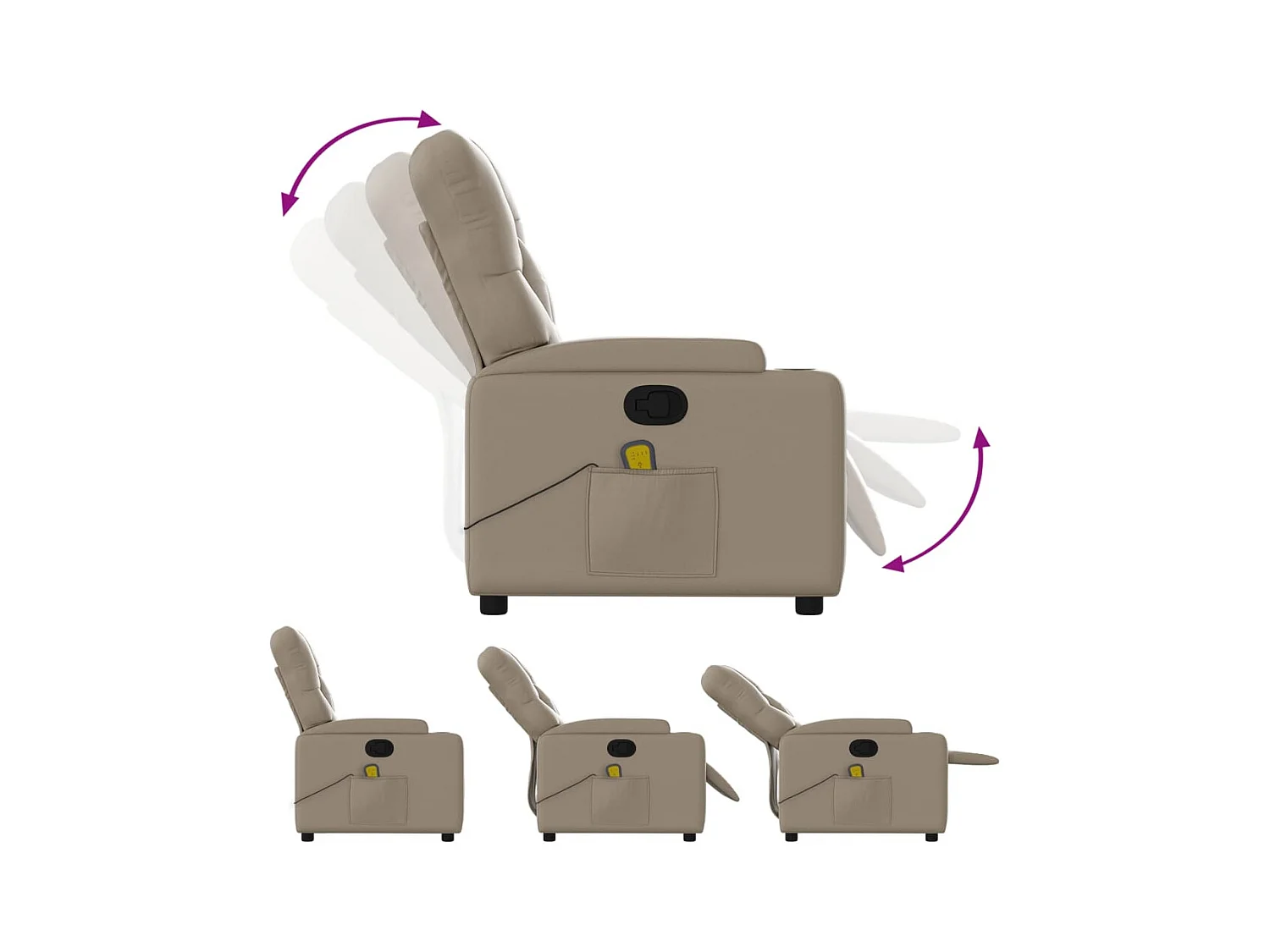 Fauteuil de massage inclinable Cappuccino Similicuir