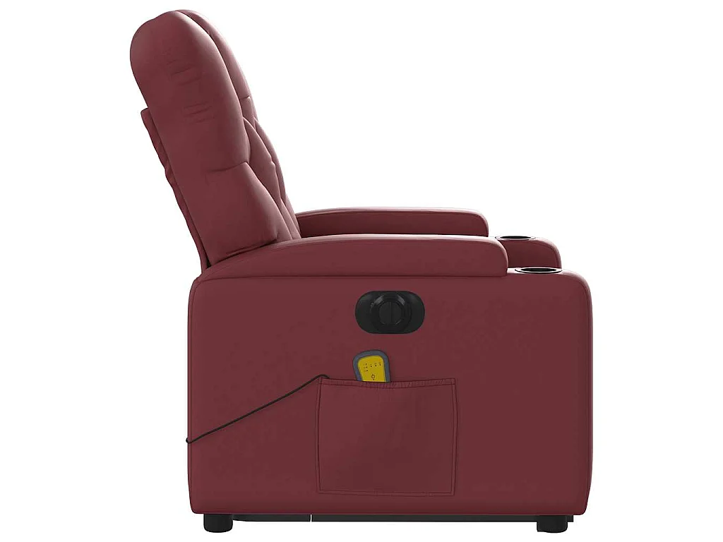 Fauteuil inclinable de massage électrique rouge bordeaux