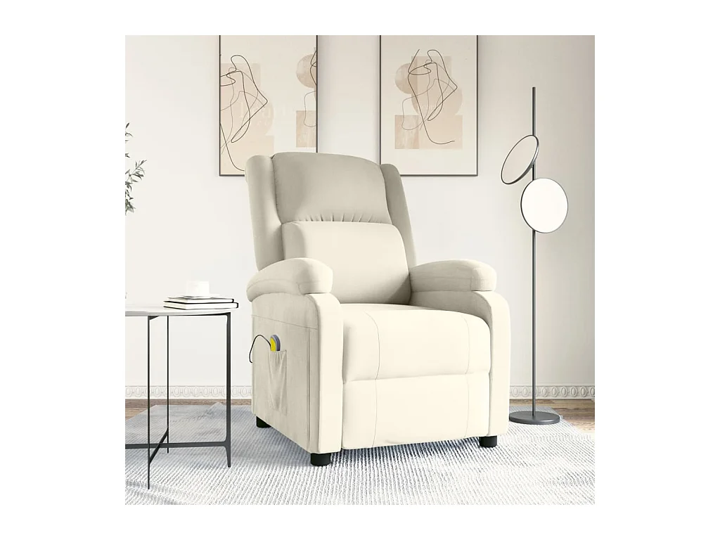 Massagestoel fluweel crèmekleurig