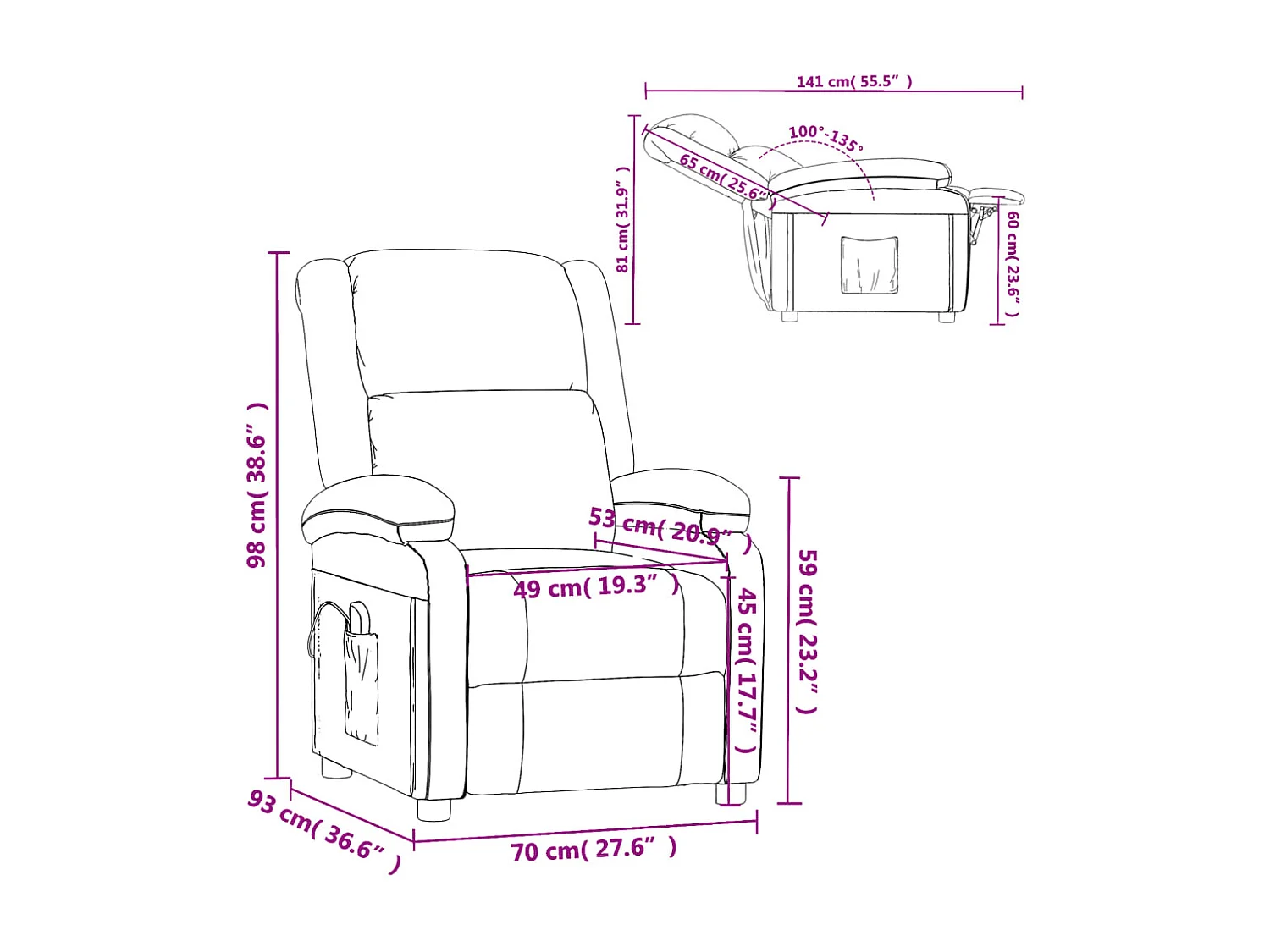 Fauteuil de massage Crème Velours
