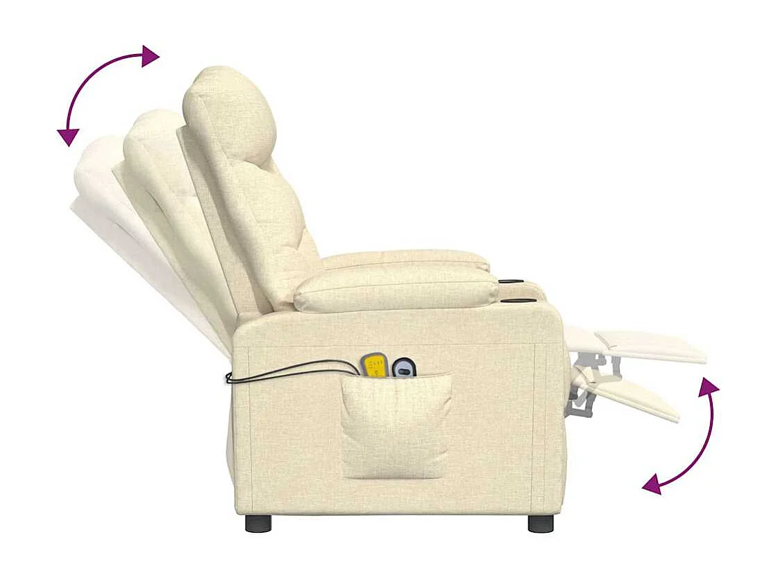 Poltrona Alzapersona Massaggiante Crema in Tessuto