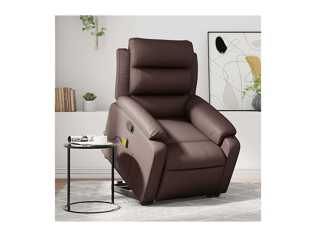 Fauteuil inclinable de massage Marron Similicuir