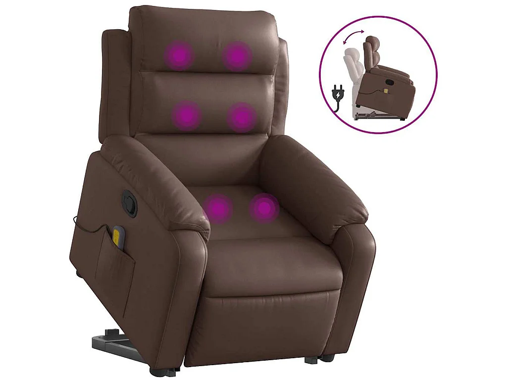 Fauteuil inclinable de massage Marron Similicuir