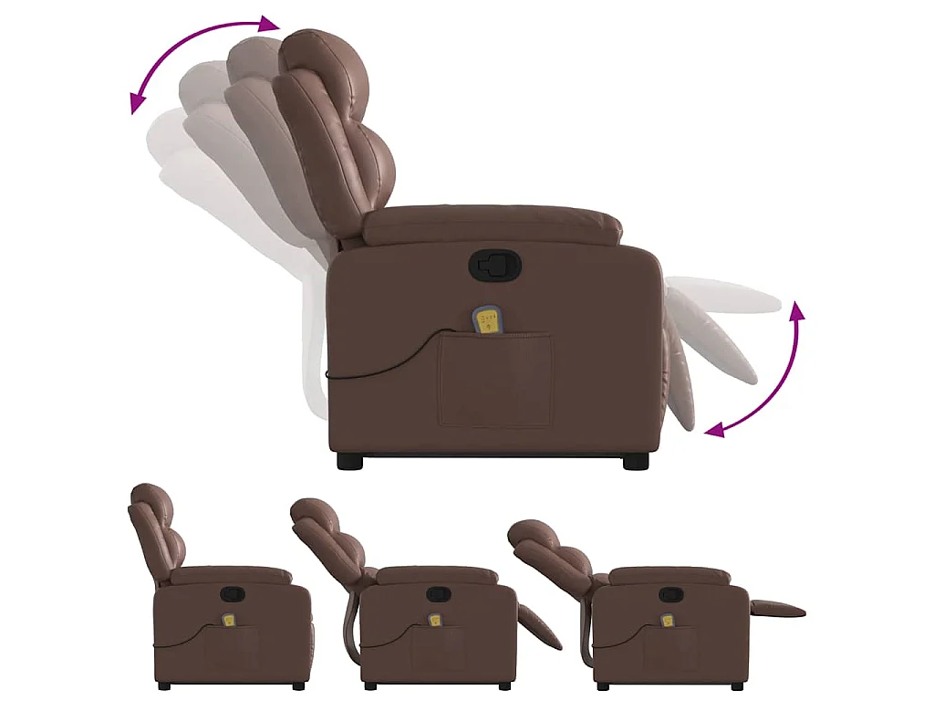 Fauteuil inclinable de massage Marron Similicuir