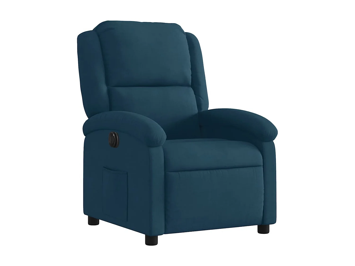 Poltrona de massagens reclinável veludo azul