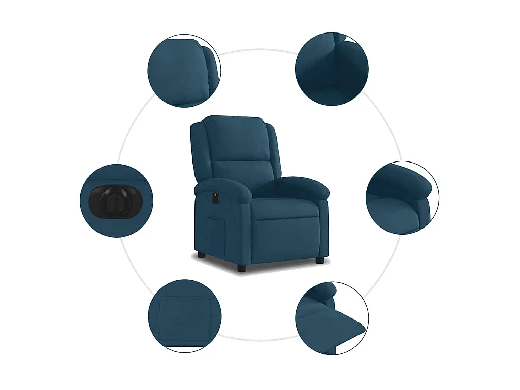 Relaxsessel Elektrisch Blau Samt