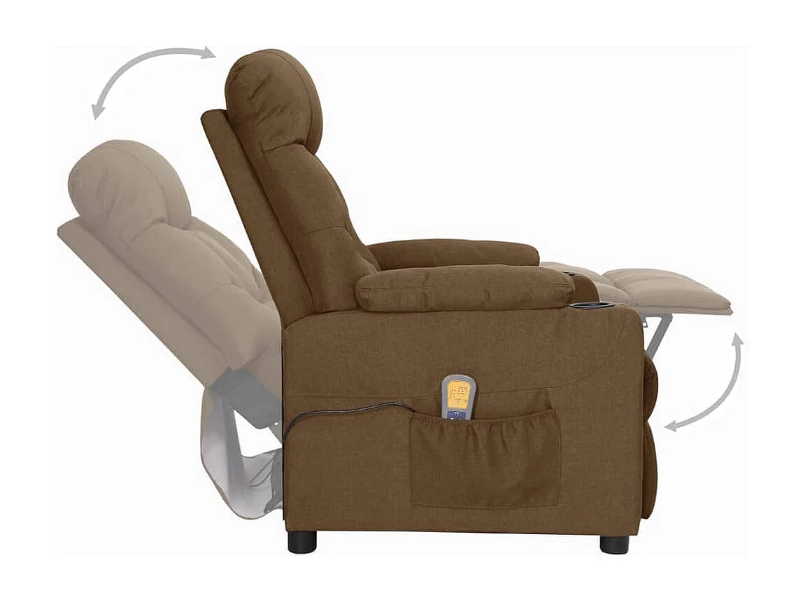 Massagesessel mit Aufstehhilfe Braun Stoff