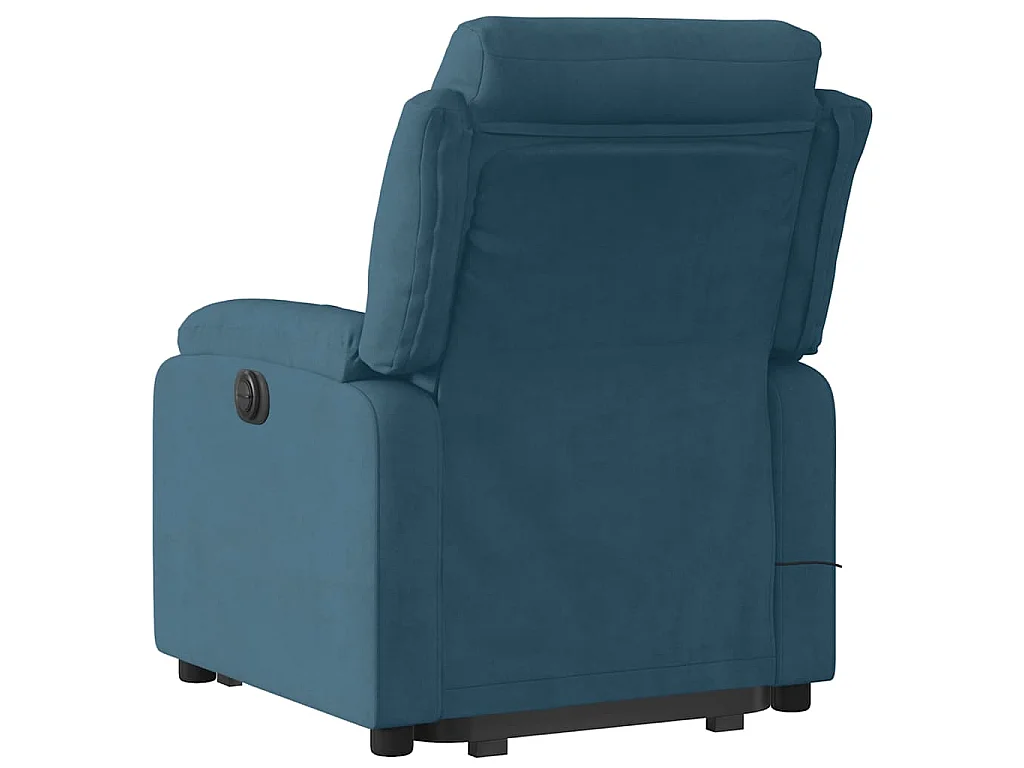 Fauteuil inclinable de massage électrique bleu velours