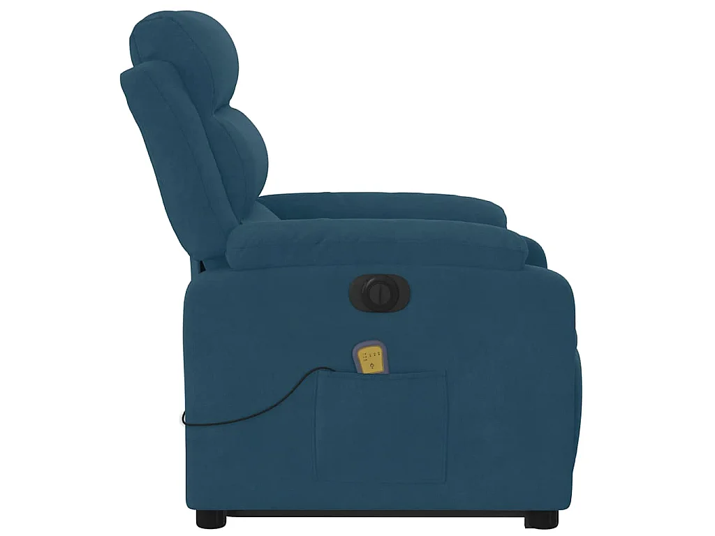 Fauteuil inclinable de massage électrique bleu velours