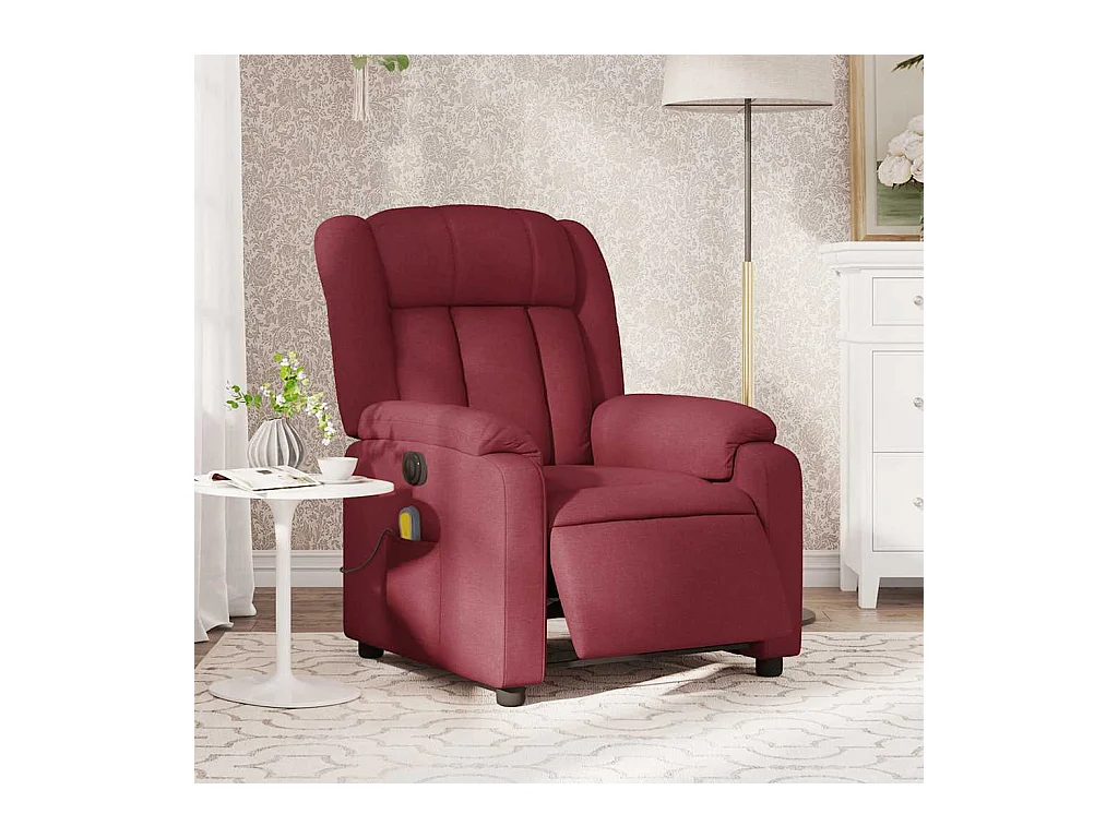 Fauteuil de massage inclinable électrique Rouge bordeaux Tissu