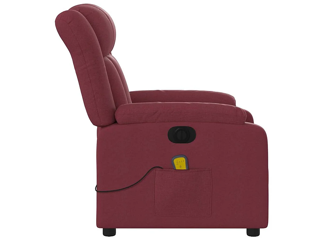 Poltrona Massaggiante Reclinabile Elettrica Rosso Vino Tessuto