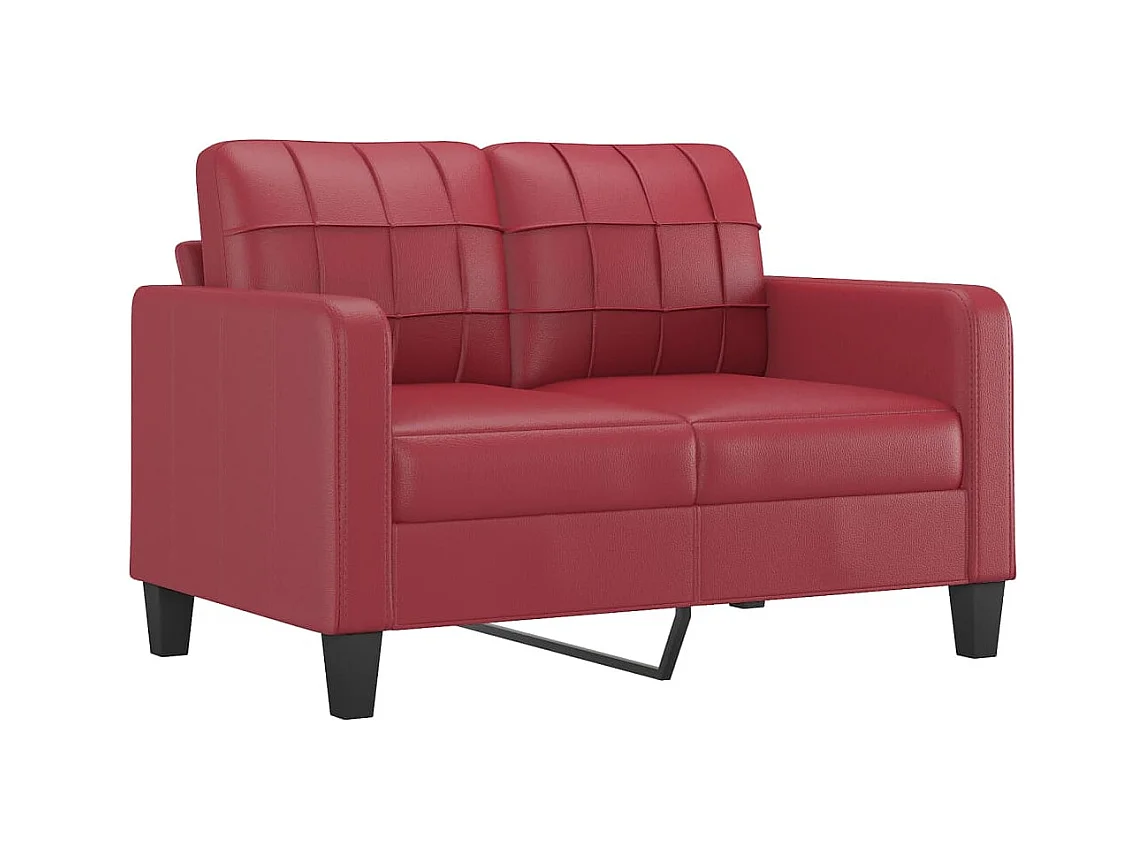 Ensemble de canapés 4 pcs et coussins rouge bordeaux similicuir