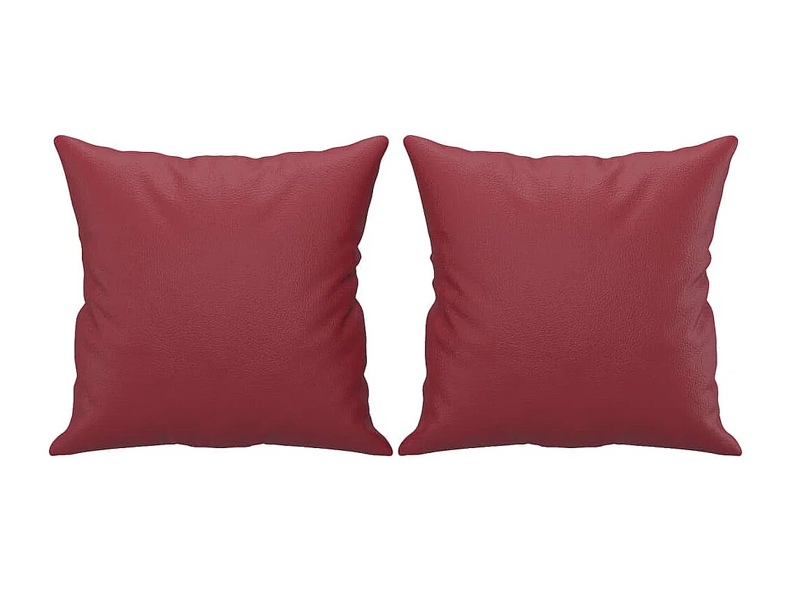 Ensemble de canapés 4 pcs et coussins rouge bordeaux similicuir