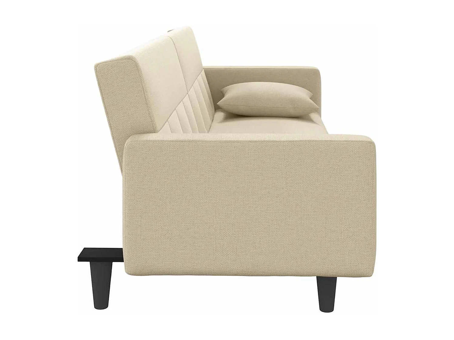 Canapé-lit avec coussins crème tissu