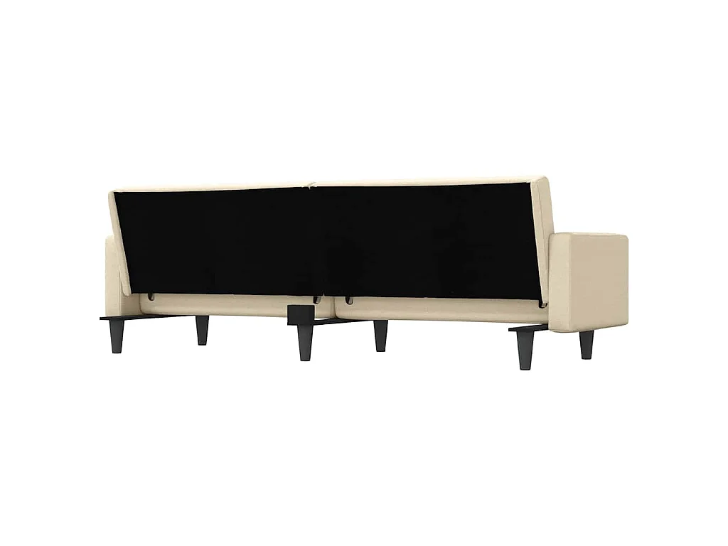Canapé convertible clic-clac 2 places en tissu crème