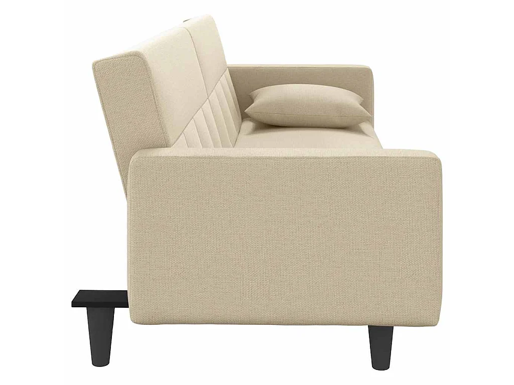 Canapé convertible clic-clac 2 places en tissu crème