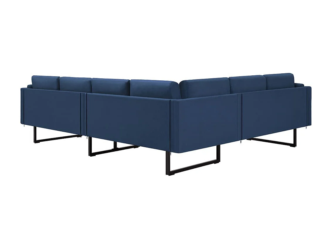 Sofá de canto tecido azul