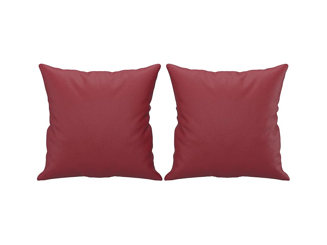 Ensemble de canapés 3 pcs et coussins rouge bordeaux similicuir