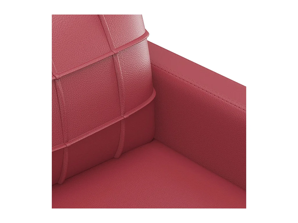 Ensemble de canapés 3 pcs et coussins rouge bordeaux similicuir