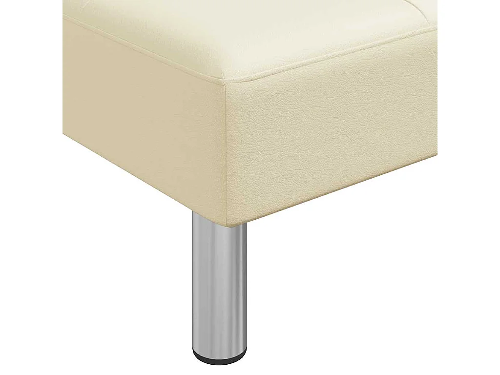 Sofá-cama em forma de L 255x140x70 cm couro artificial creme