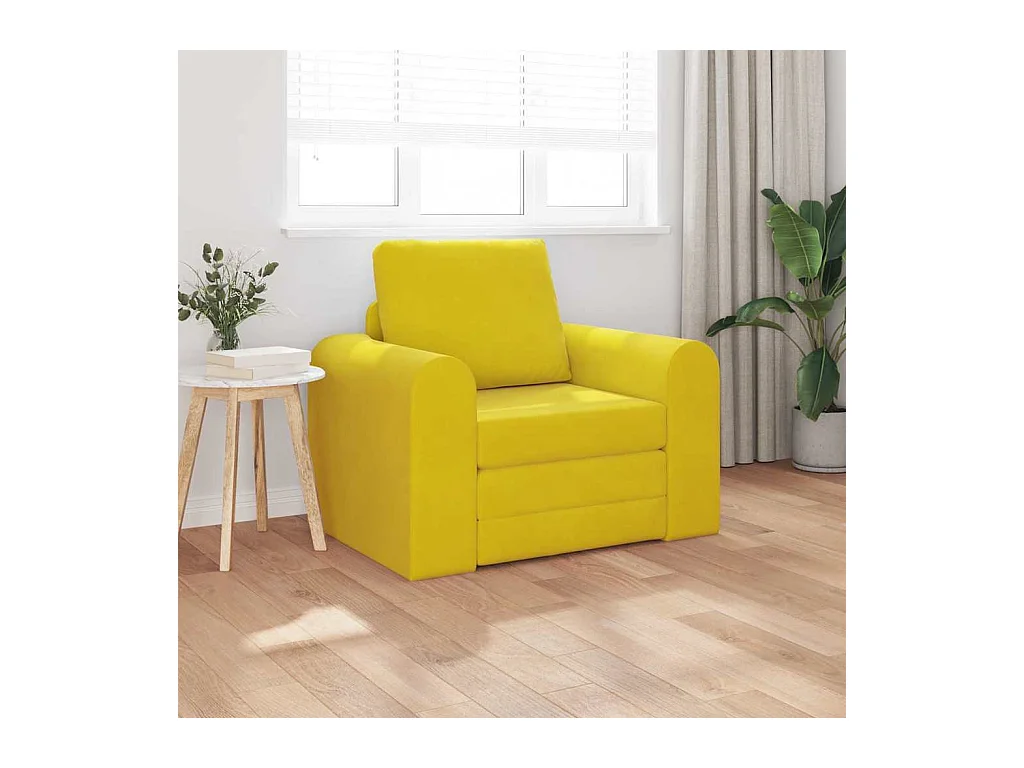 Canapé-Lit Jaune 98 x 71 x 83 cm Velours