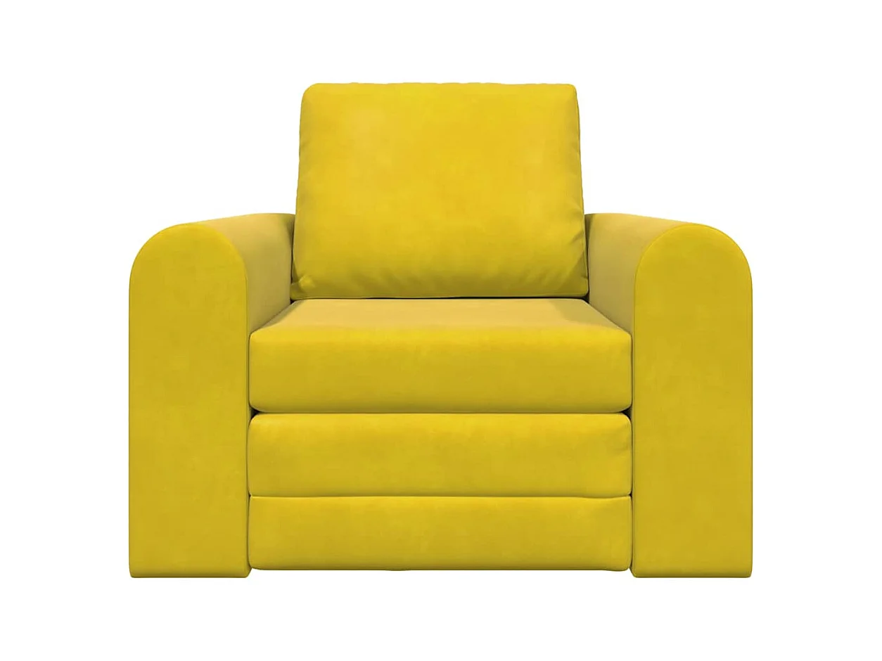 Canapé-Lit Jaune 98 x 71 x 83 cm Velours