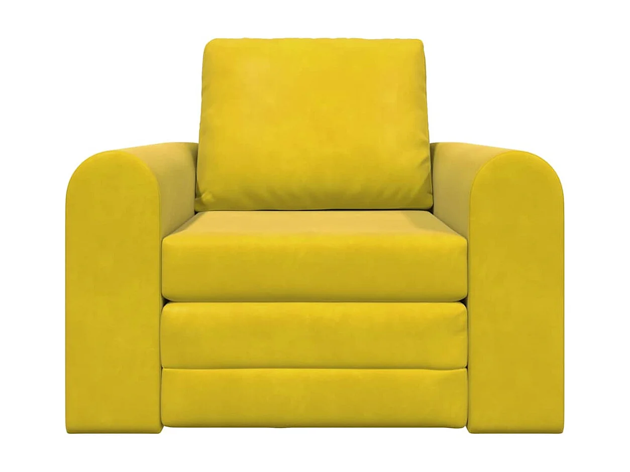 Canapé-Lit Jaune 98 x 71 x 83 cm Velours