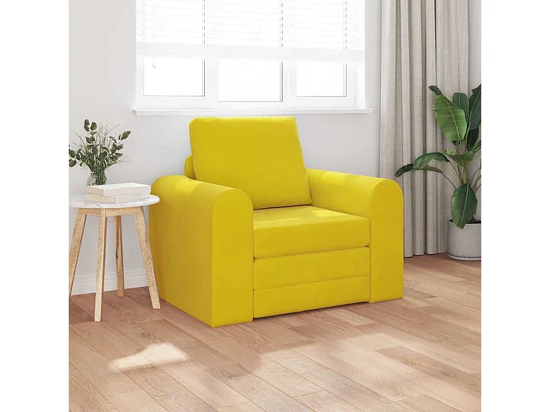 Canapé-Lit Jaune 98 x 71 x 83 cm Velours