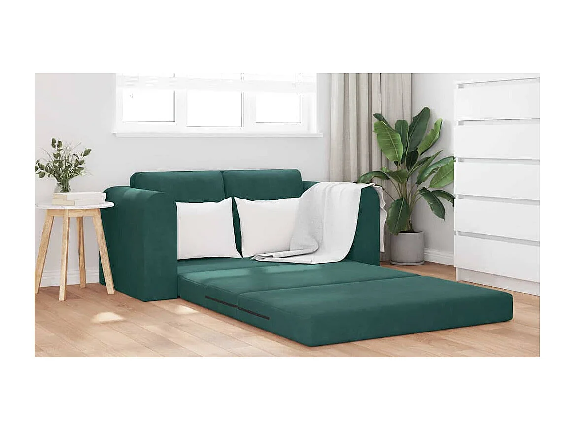 Sofá-Cama Verde Escuro 148 x 71 x 83 cm Veludo