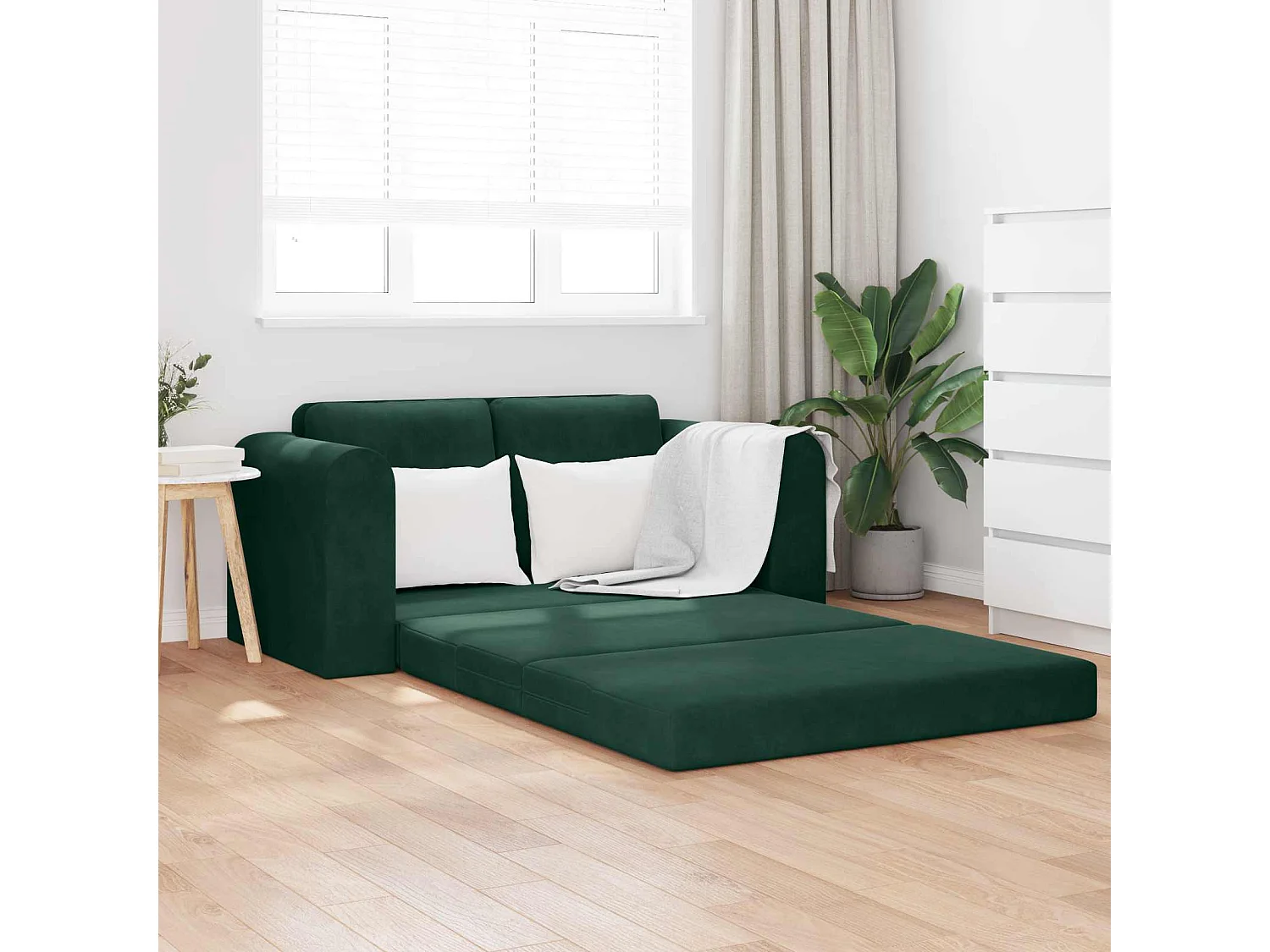 Canapé-Lit 60cm Vert foncé Velours
