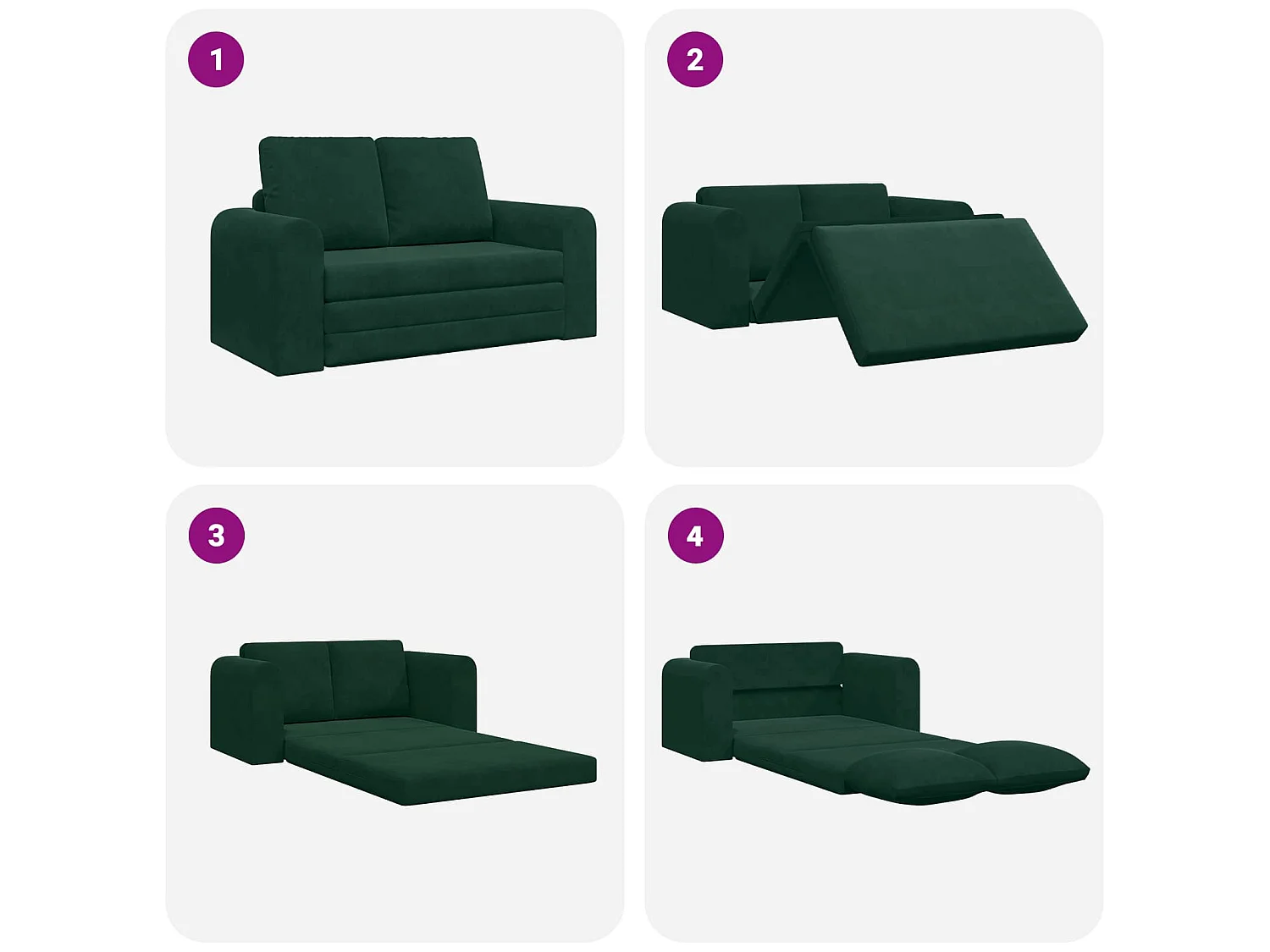 Canapé-Lit Vert foncé 148 x 71 x 83 cm Velours