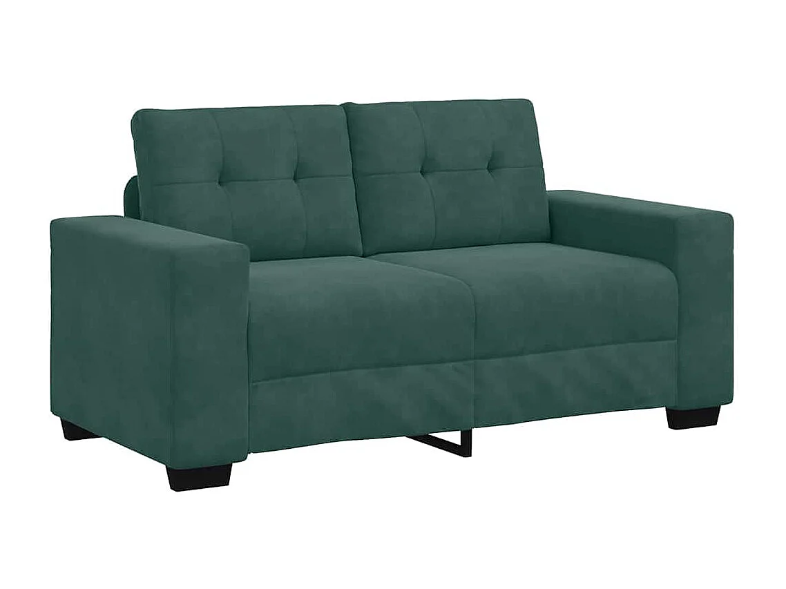 Canapé deux places avec coussin Vert foncé Velours