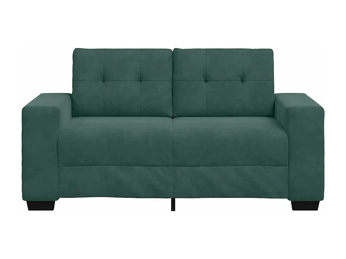 Canapé deux places avec coussin Vert foncé Velours