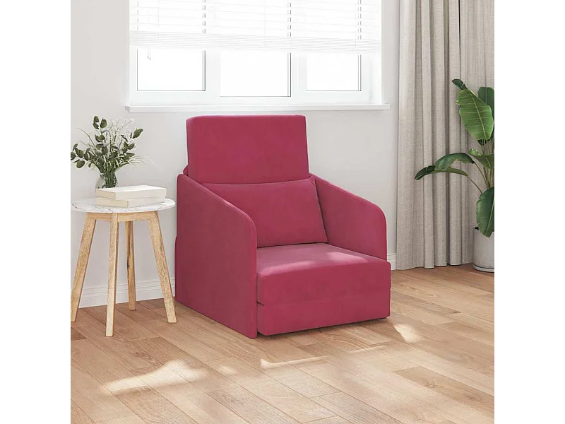 Slaapbank Wijnrood 65 x 80 x 83 cm Fluweel