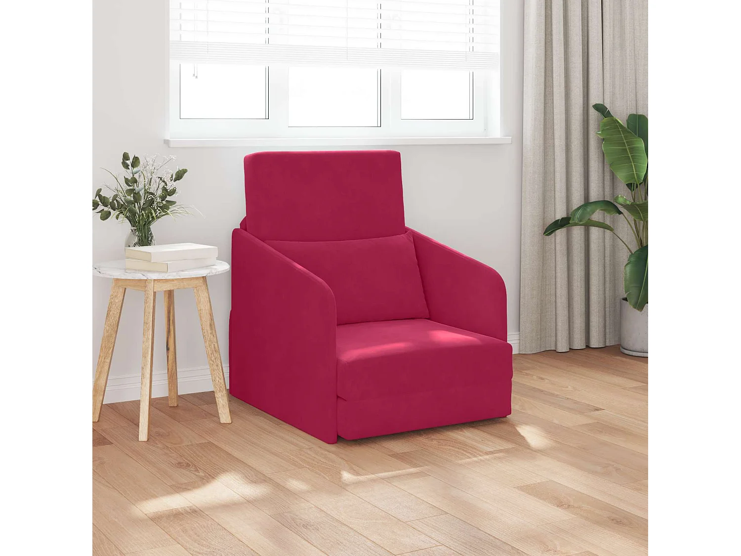 Schlafsofa Weinrot 65 x 80 x 83 cm Samt