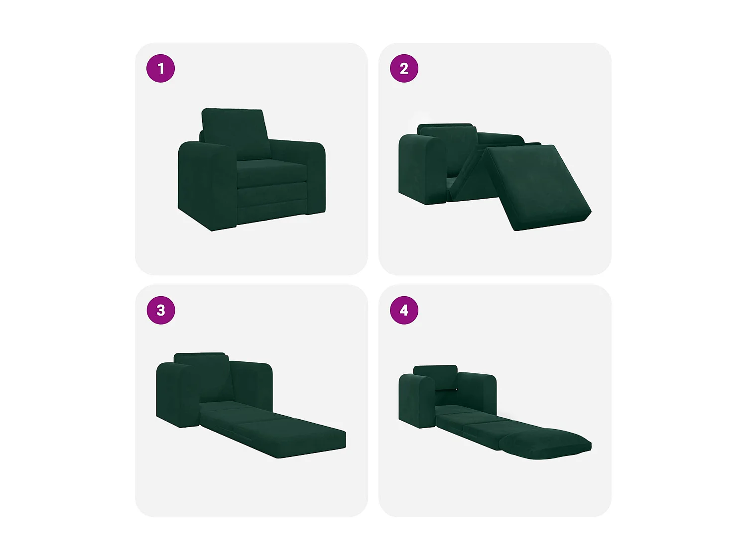 Canapé-Lit Vert foncé 98 x 71 x 83 cm Velours