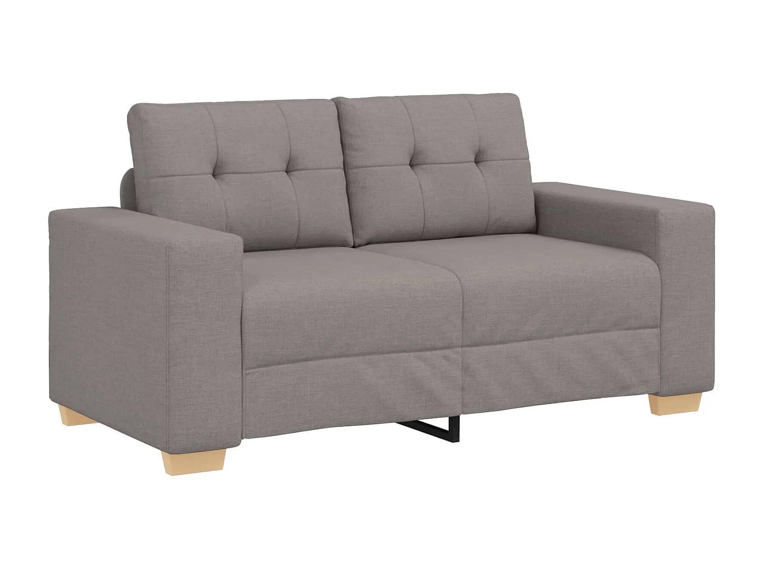 Sofá 2 pcs Cinzento-acastanhado Tecido de mistura de linho