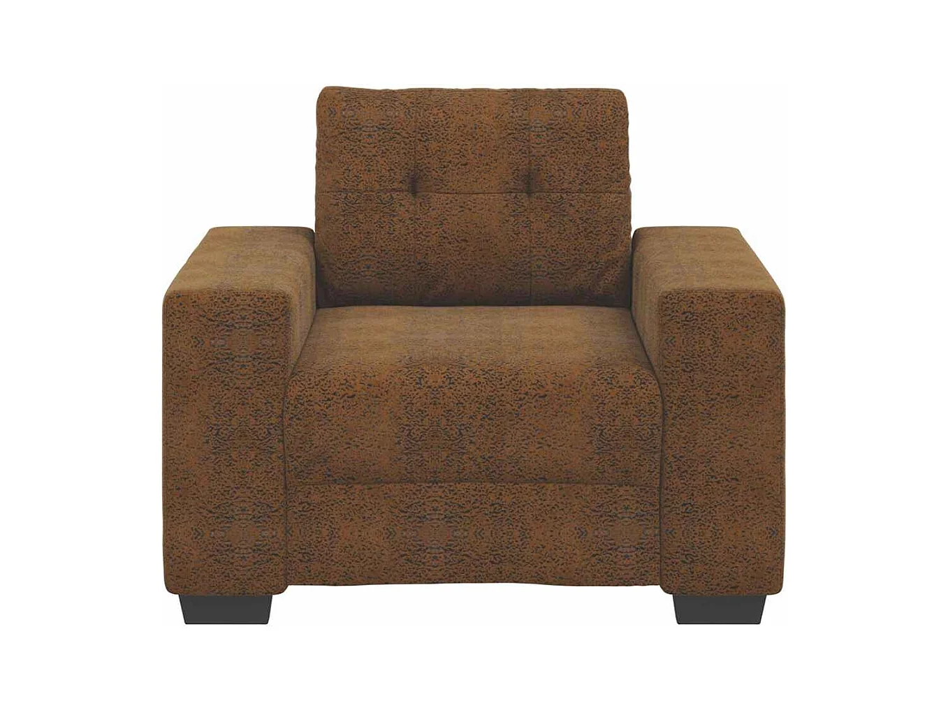 Fauteuil avec coussin Marron Faux cuir et bois