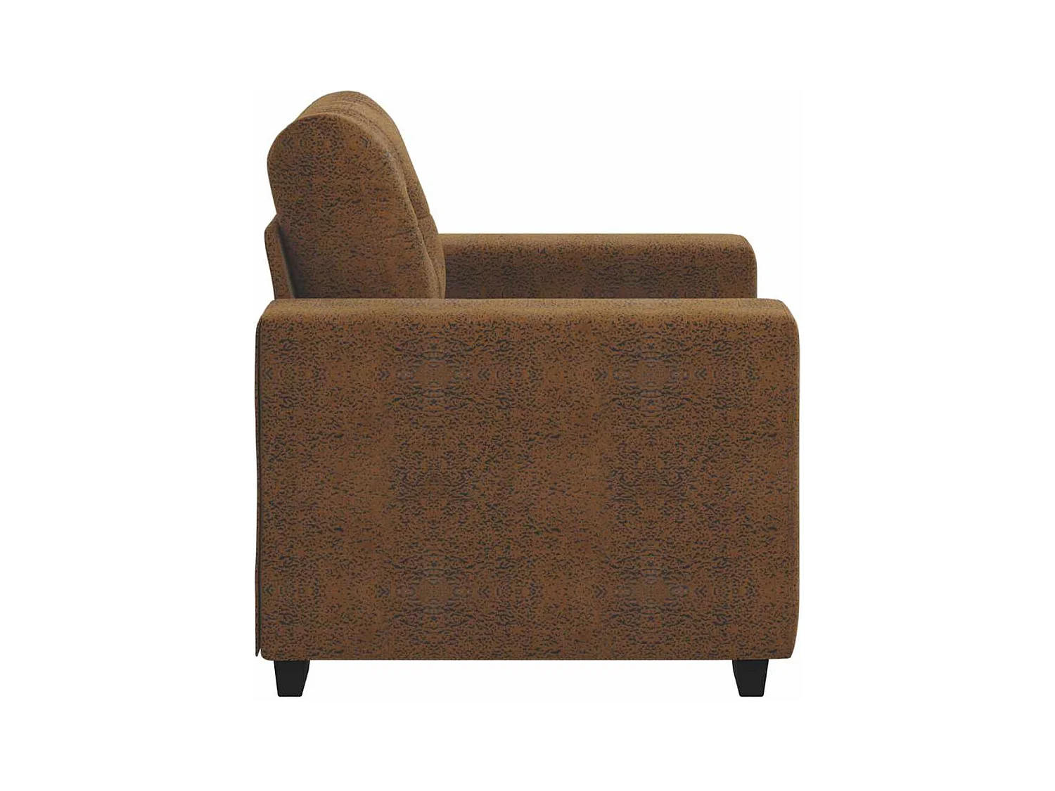 Fauteuil avec coussin Marron Faux cuir et bois