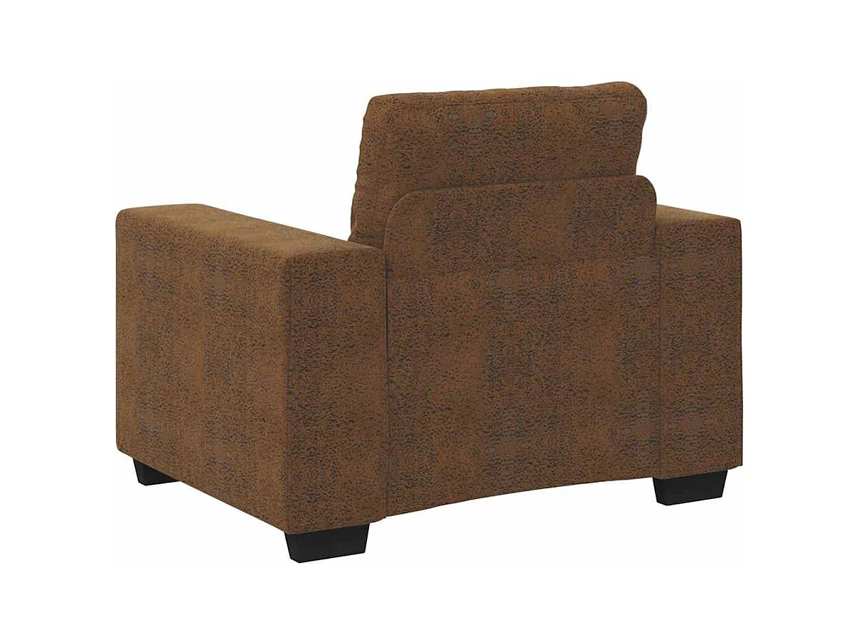 Fauteuil avec coussin Marron Faux cuir et bois