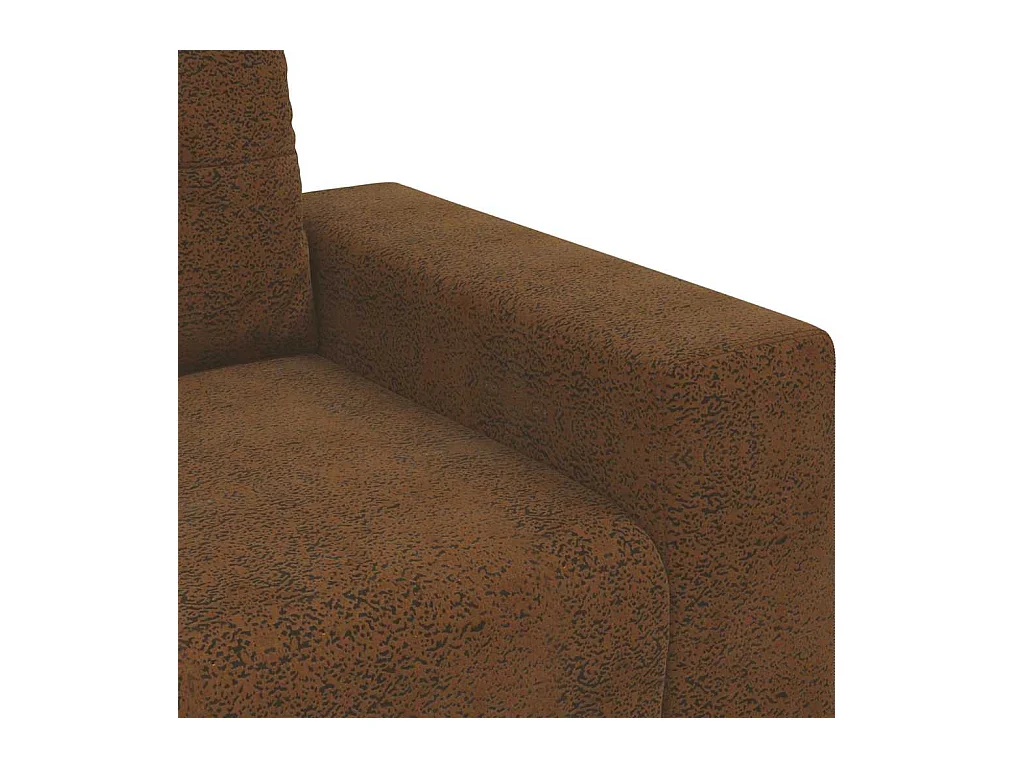 Fauteuil avec coussin Marron Faux cuir et bois