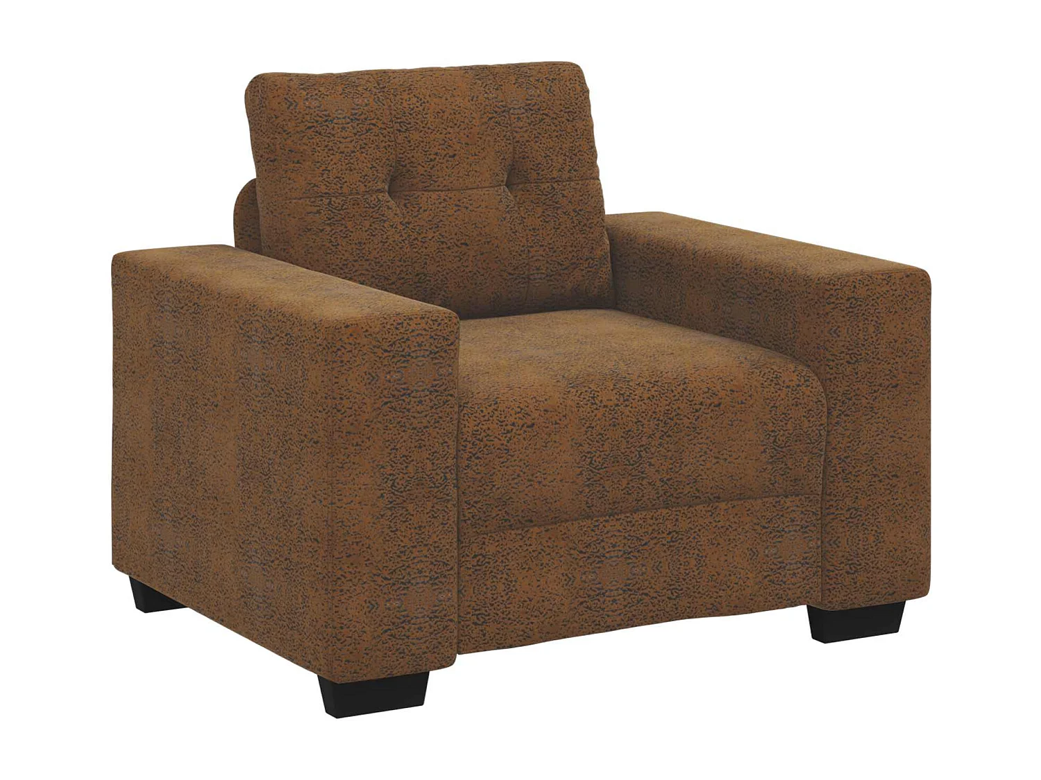 Fauteuil avec coussin Marron Faux cuir et bois