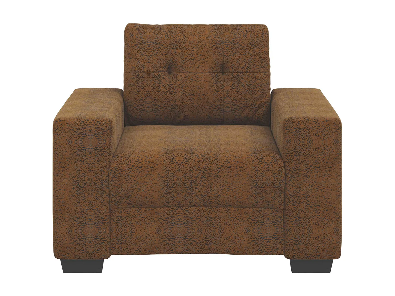 Fauteuil avec coussin Marron Faux cuir et bois