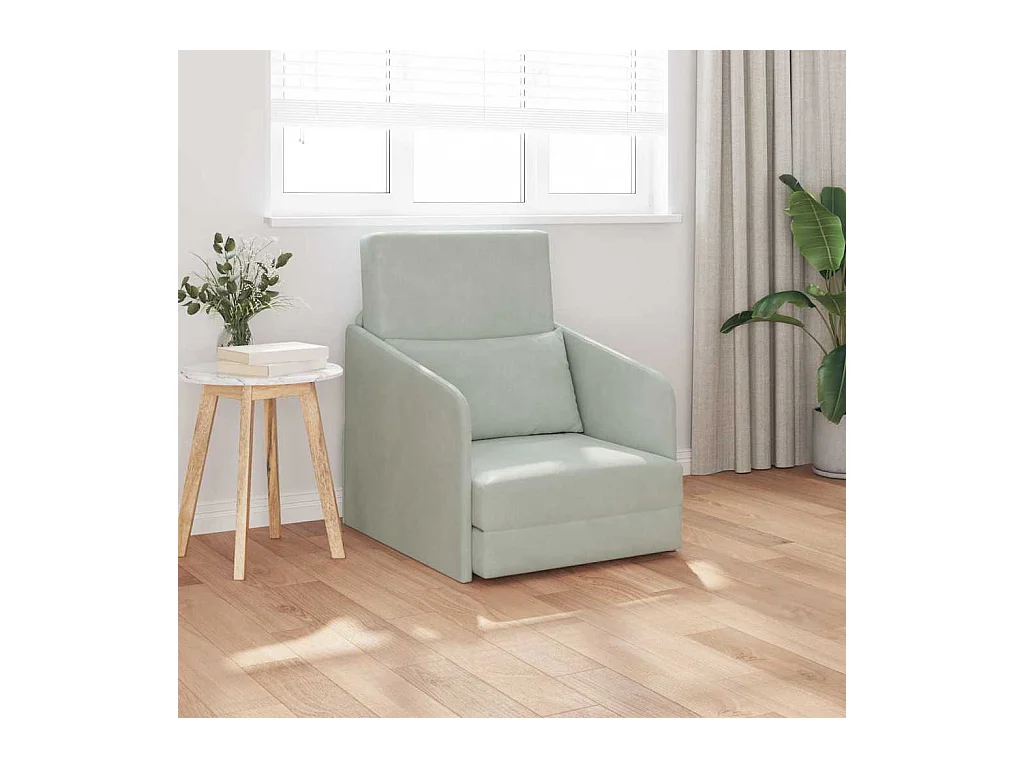 Canapé-Lit Gris clair 65 x 80 x 83 cm Velours