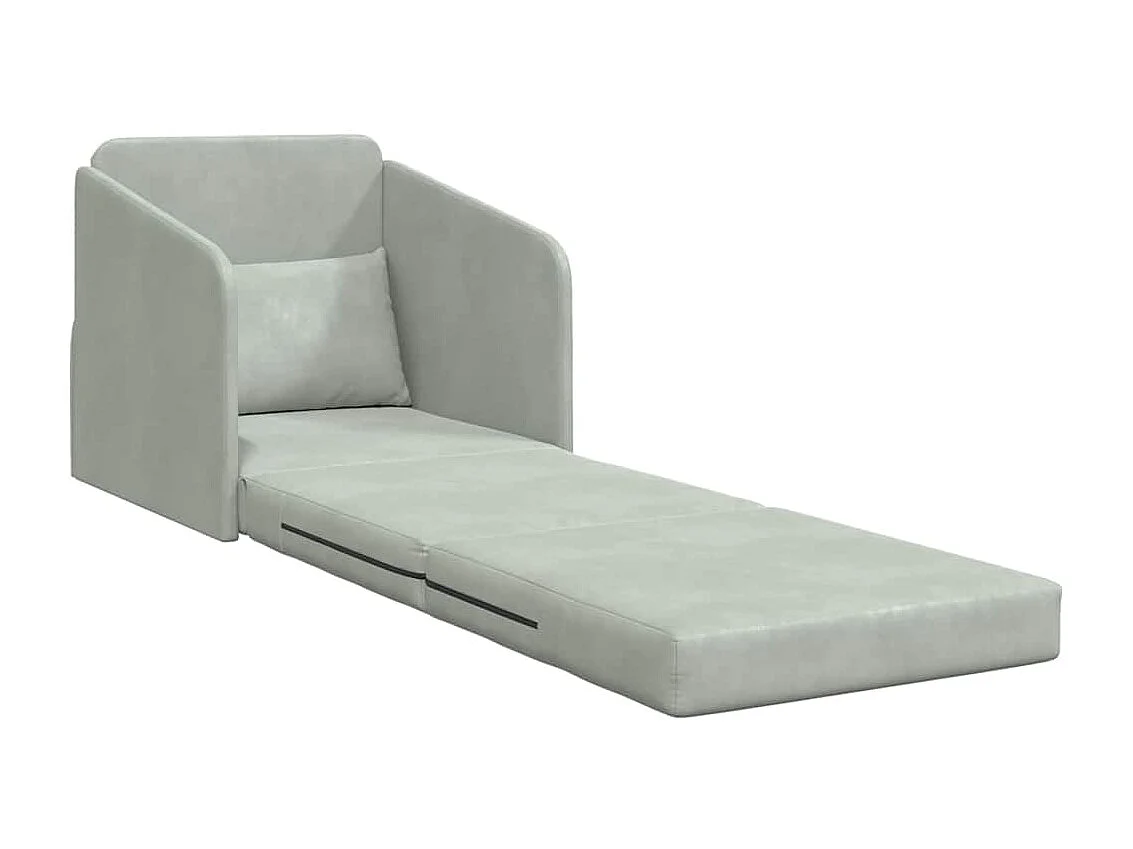 Schlafsofa Hellgrau 65 x 80 x 83 cm Samt