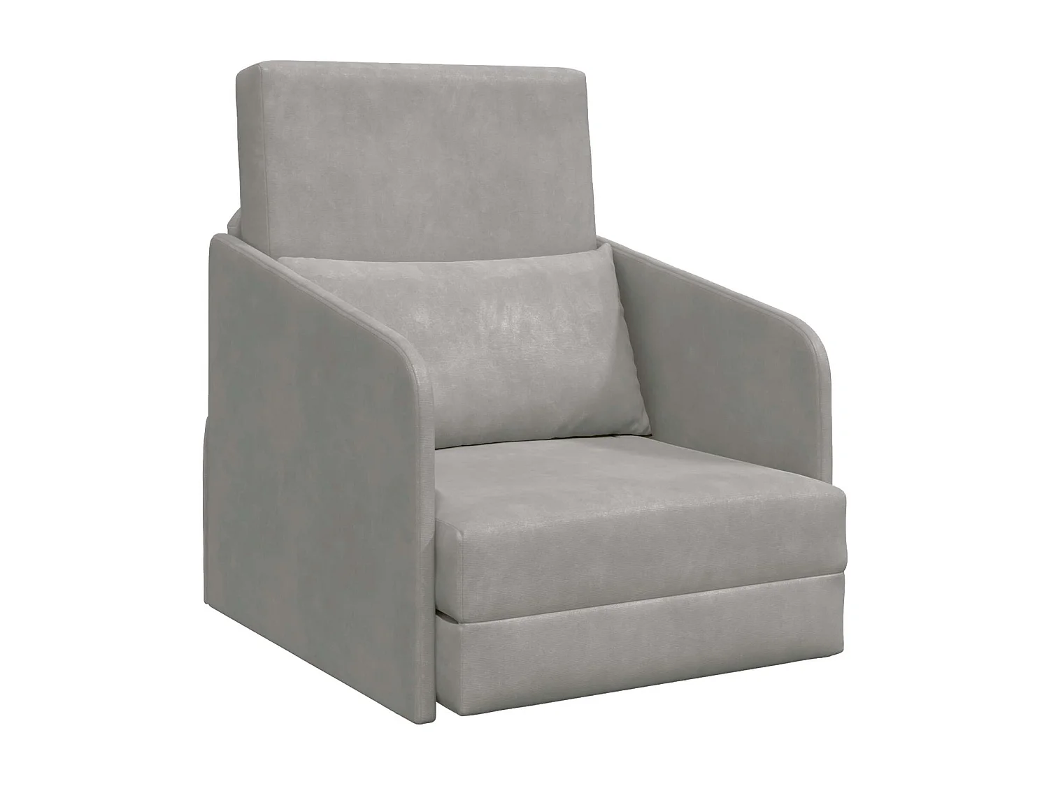 Schlafsofa Hellgrau 65 x 80 x 83 cm Samt