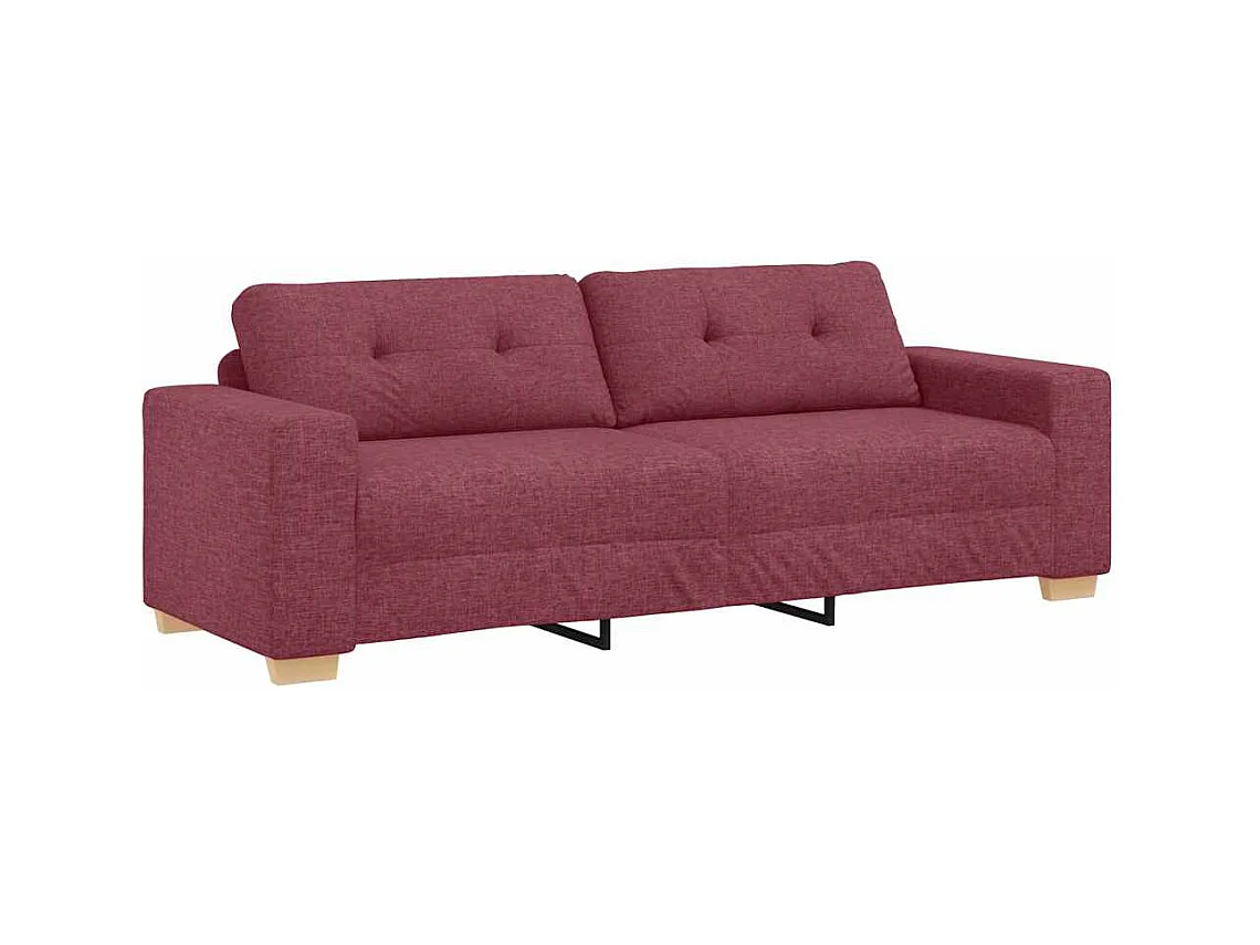 Sofa 3 places avec coussin Rouge bordeaux tissu