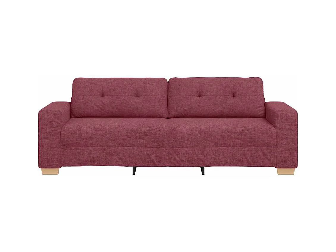 Sofa 3 places avec coussin Rouge bordeaux tissu