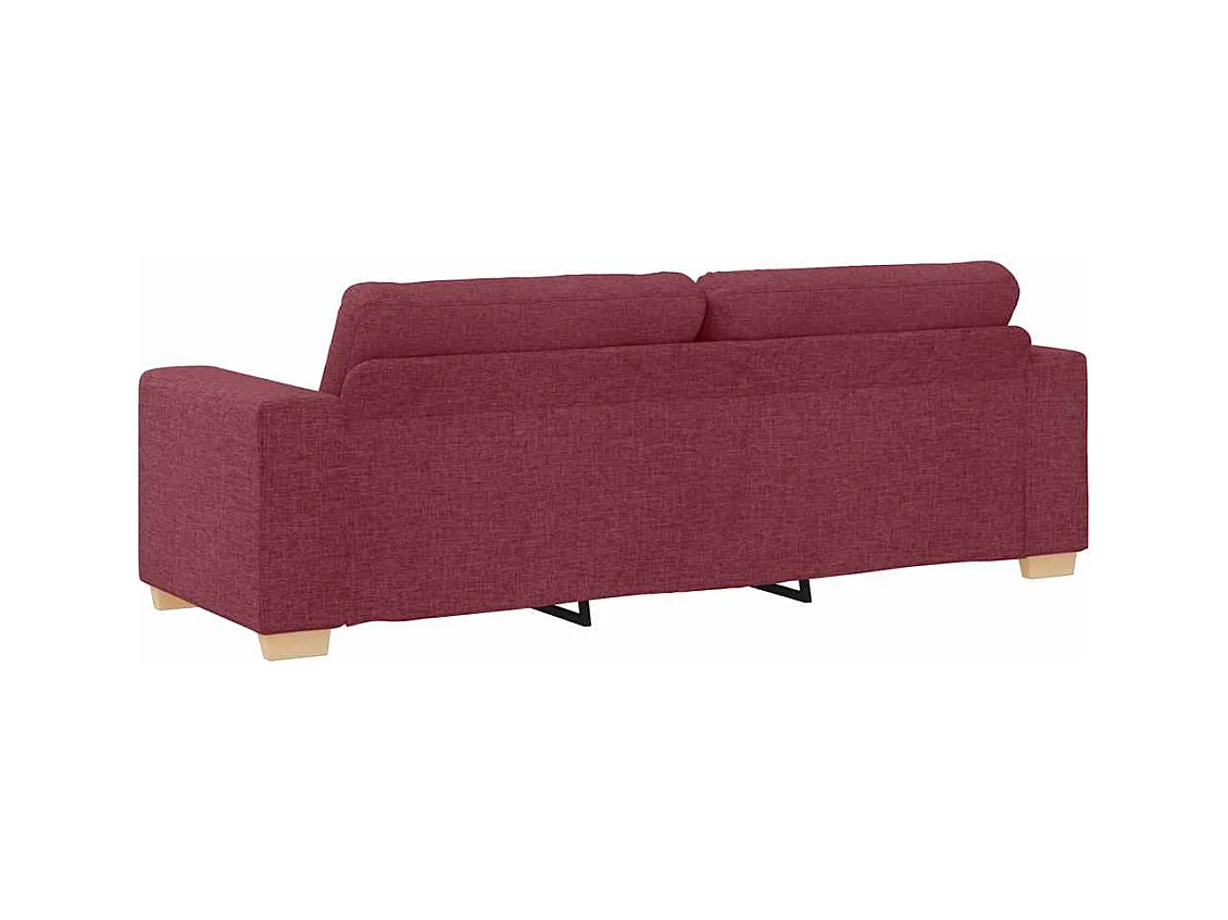 Sofa 3 places avec coussin Rouge bordeaux tissu